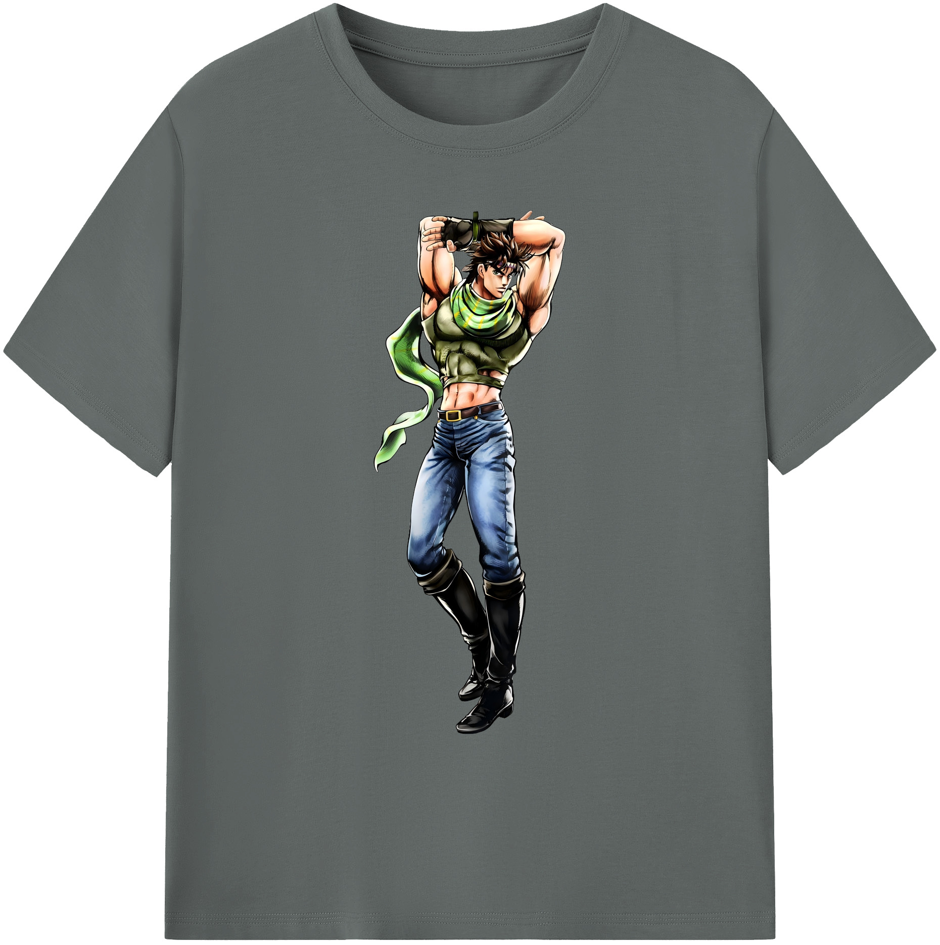 （画像用） ジョジョの奇妙な冒険 ジョセフ?ジョースター JoJo's Bizarre Adventure Joseph Joestar 綿100％ メンズ半袖Tシャツ｜肌触りやわらか＆通気性